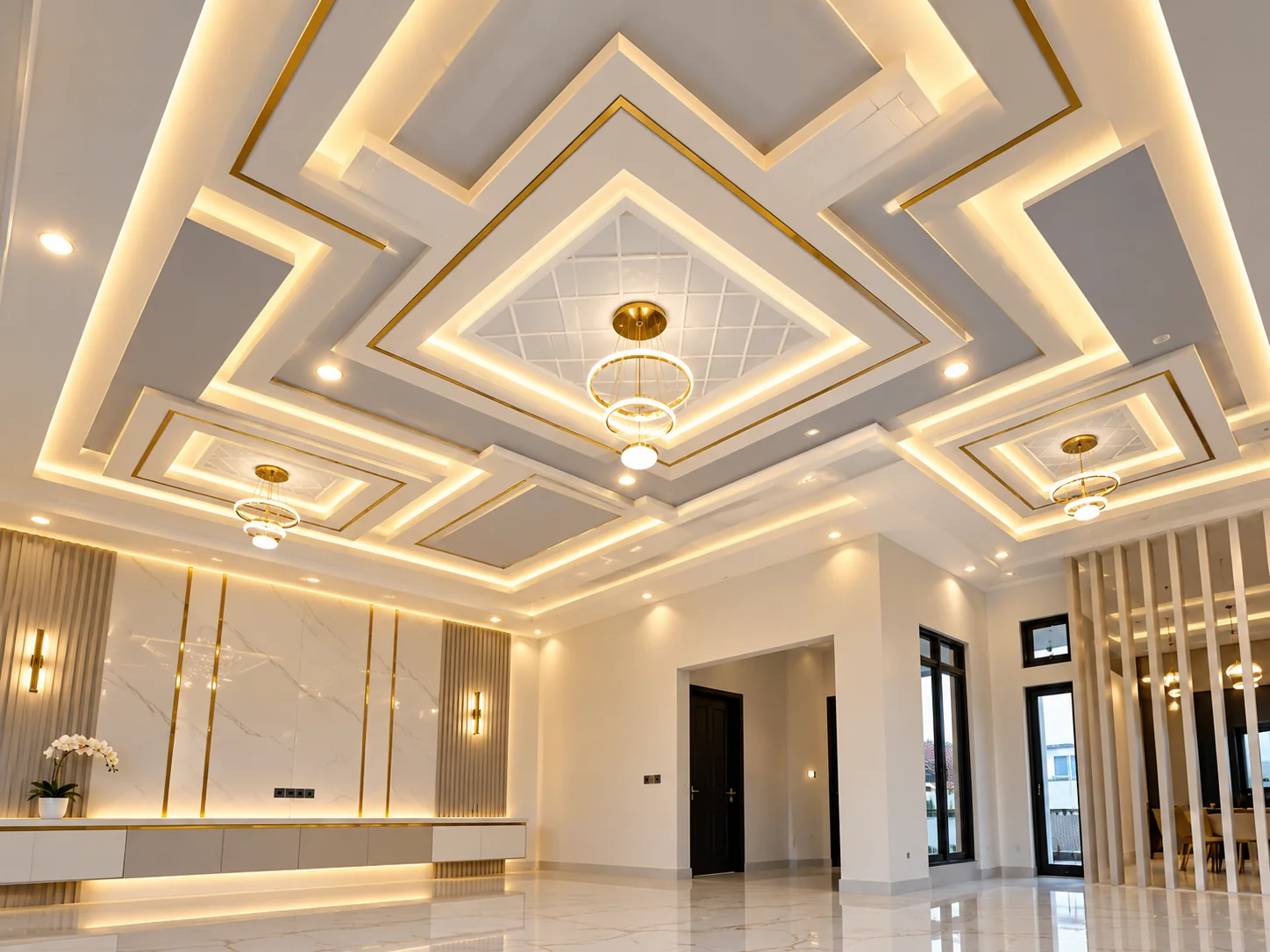 Inspirasi plafon geometris